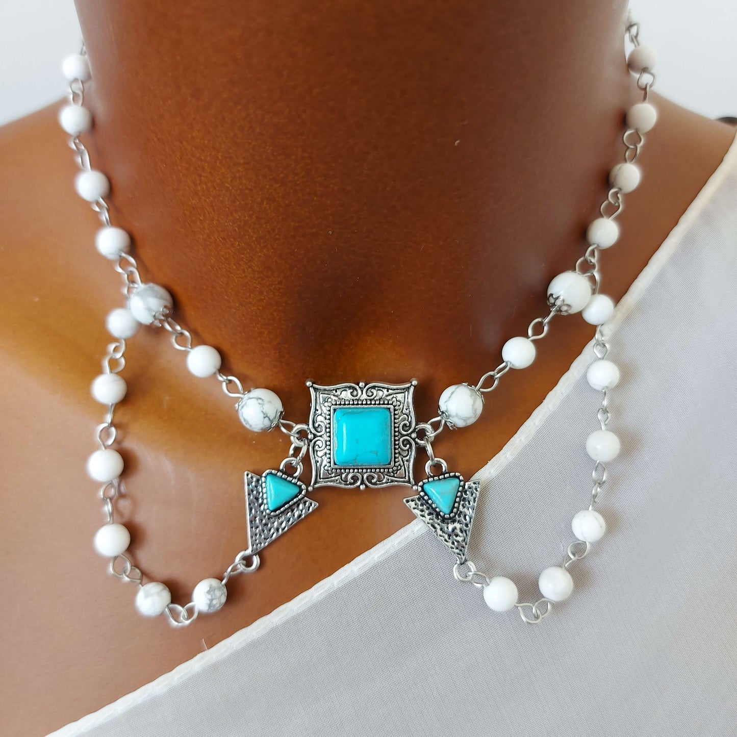 STILLNESS Boho Necklace with Howlite