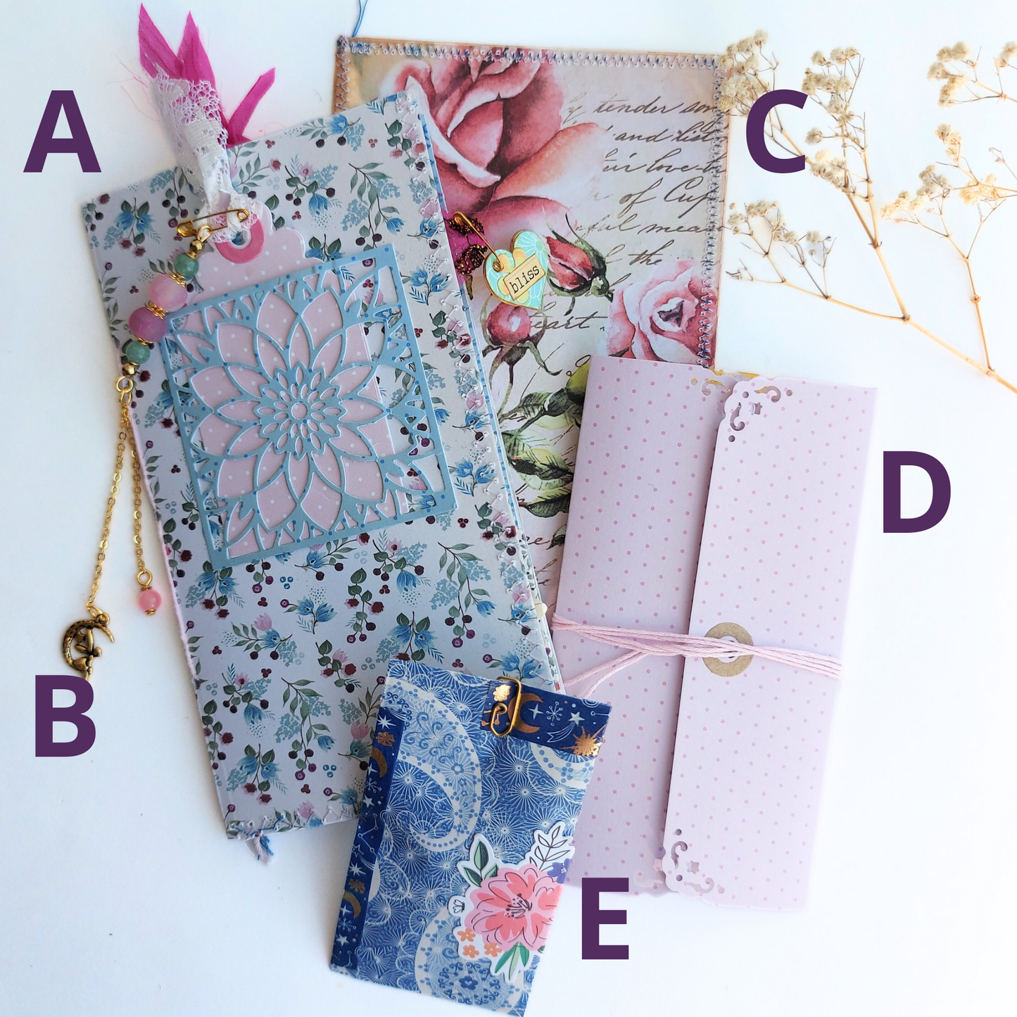 BLISS Gemstone Journal Set with Agate and Jade dangle
