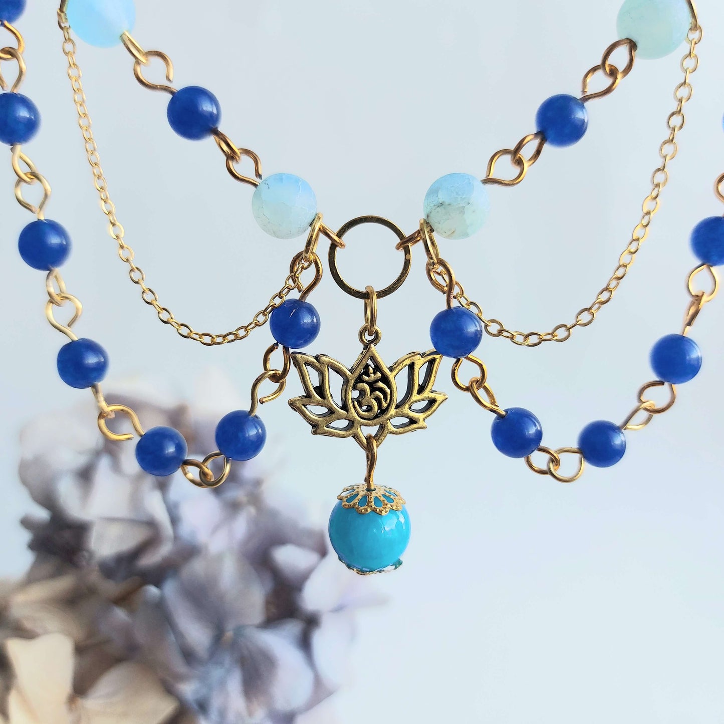 HAPPY LADY JOY Boho Choker with Jade and Agate