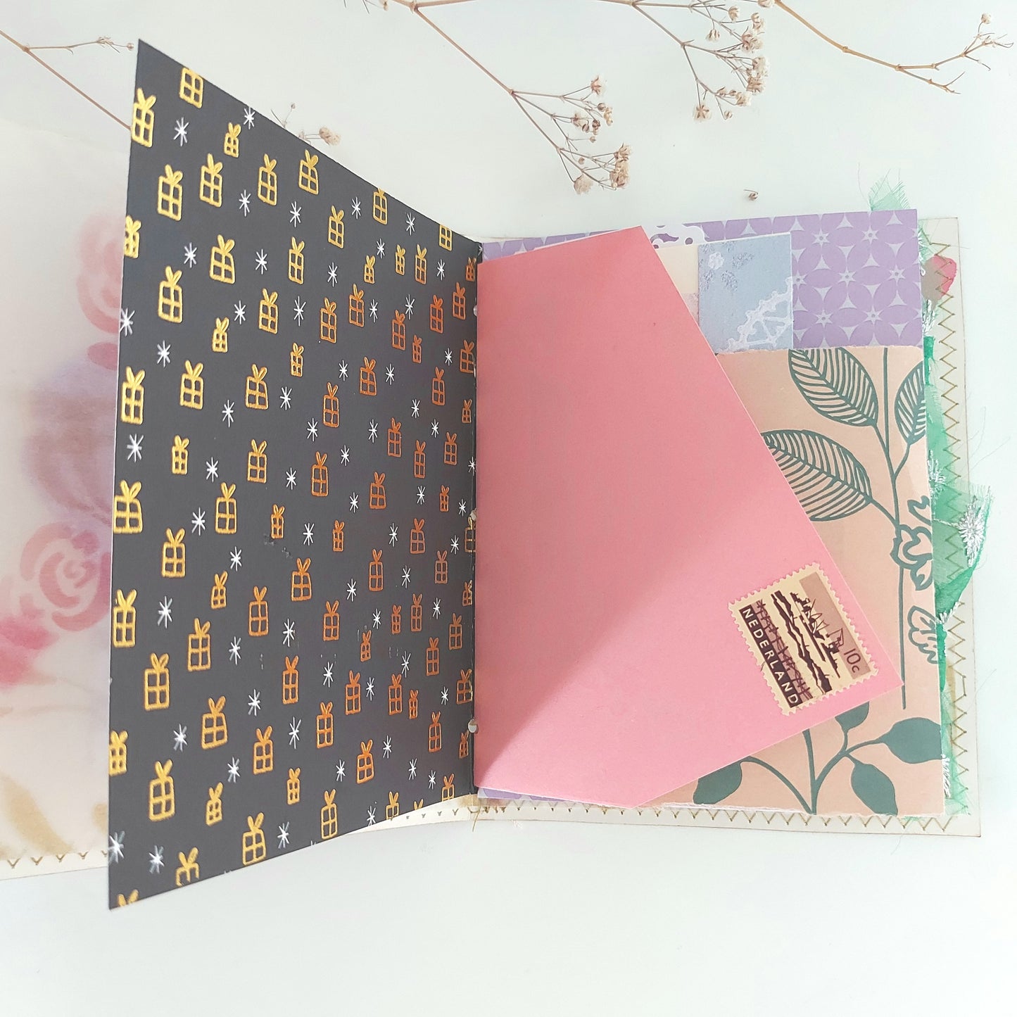 I LOVE YOU BECAUSE Junk Journal with dark blue and gold cover