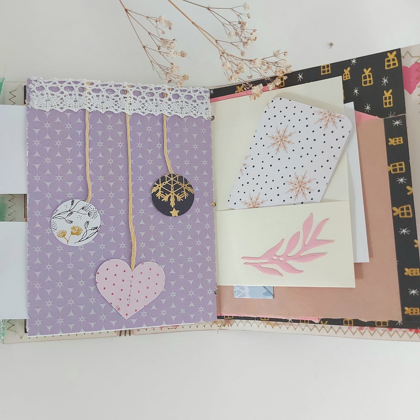 I LOVE YOU BECAUSE Junk Journal with dark blue and gold cover