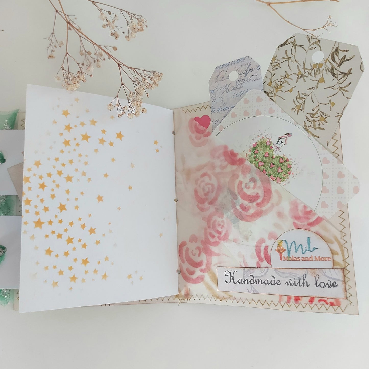 I LOVE YOU BECAUSE Junk Journal with dark blue and gold cover