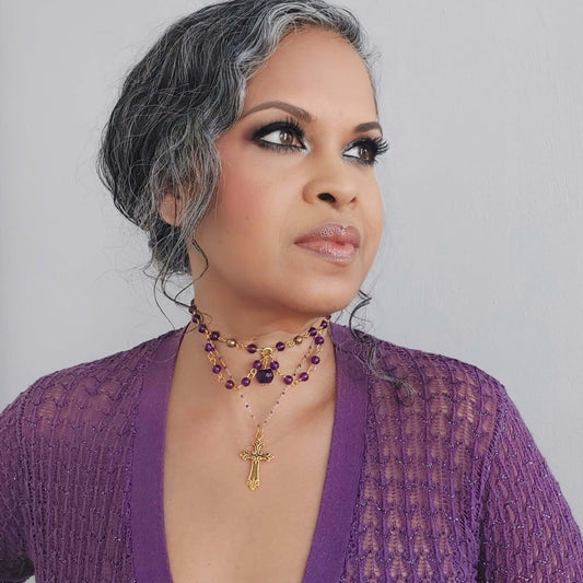 HIGH SPIRIT Collar with Jade, Amethyst and Hematite