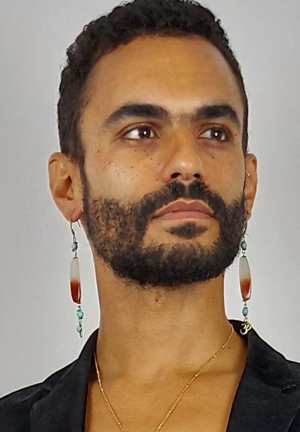 Agate and Turquoise gemstone earrings for men, women and non-binary people