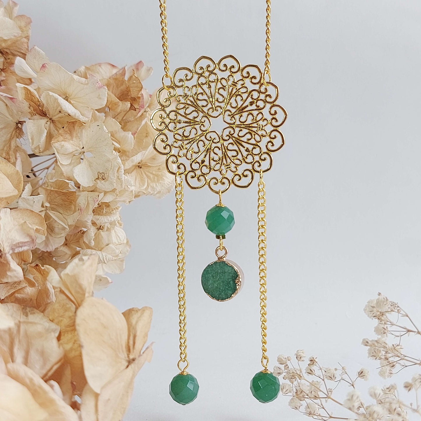 LUCKY VIBES Boho Necklace with Aventurine