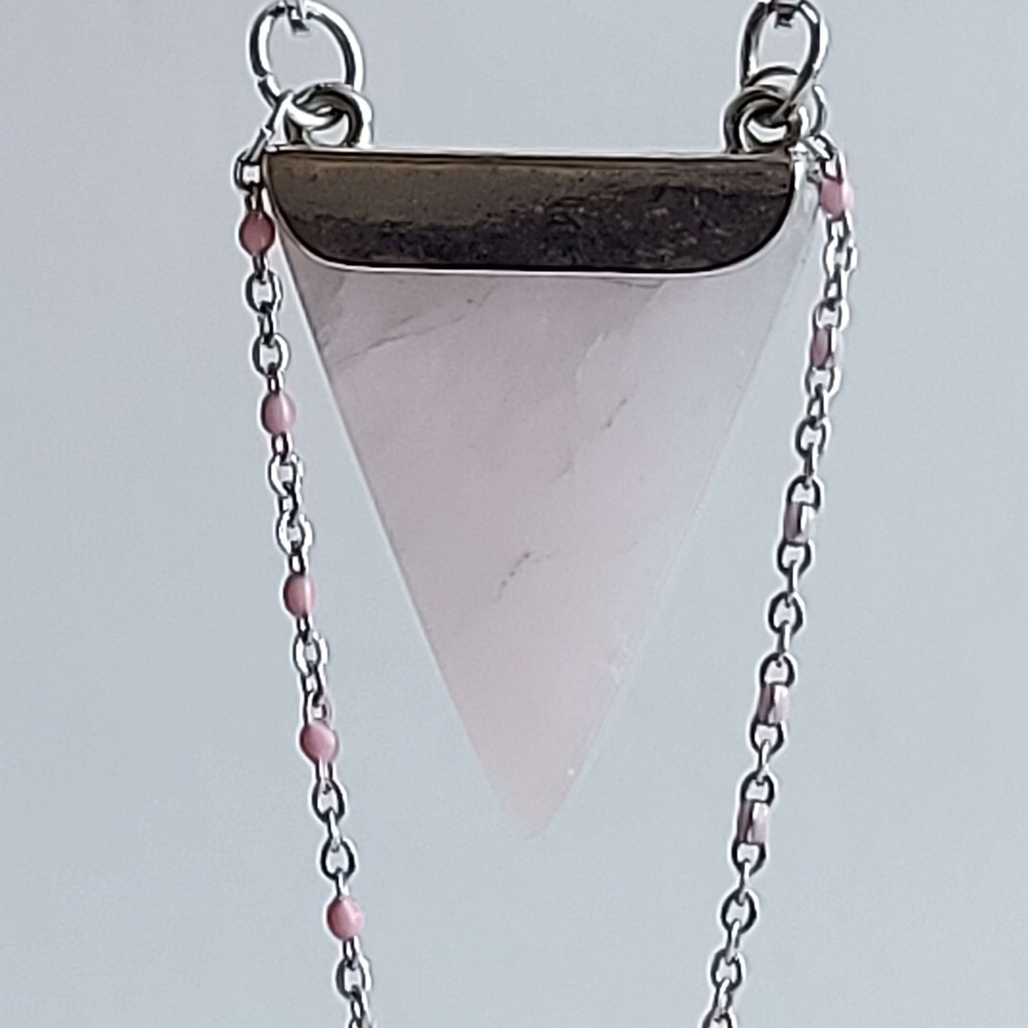 HIGHER LOVE Boho Necklace with Rose Quartz and Labradorite