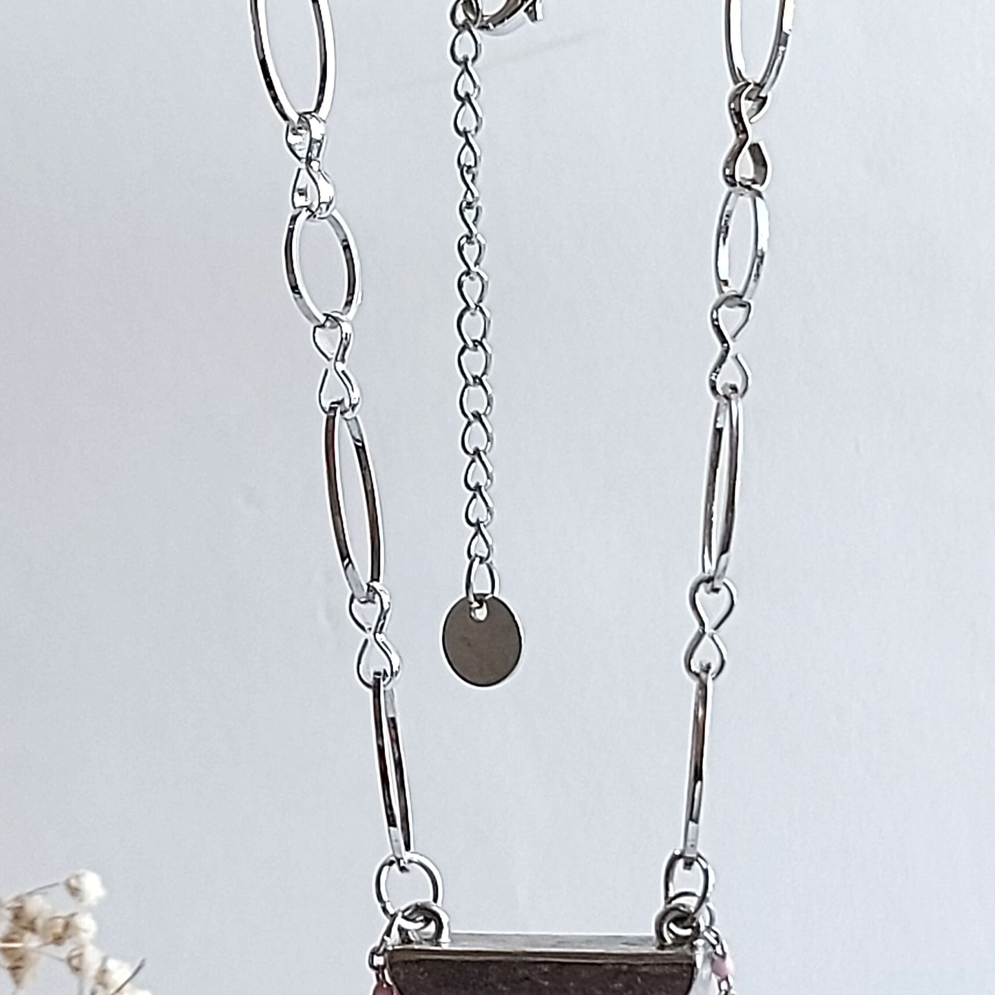 HIGHER LOVE Boho Necklace with Rose Quartz and Labradorite